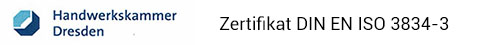 Zertifikat DIN EN ISO 3834-3